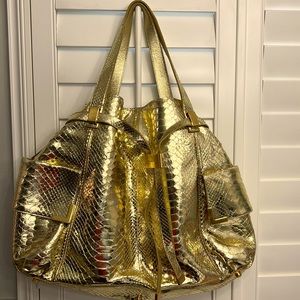 Michael Kors gold faux skin handbag
